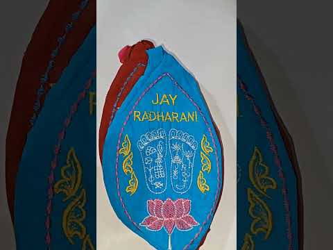 Very High quality embroidered Sri Radhakrishna footmarks gomukhi japamala bags