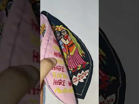 Sri Radhakrishna embroidered high quality gomukhi japamala bag