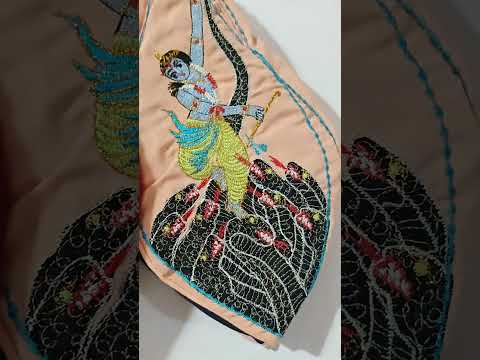 High quality embroidered Sri Krishna dancing on Kaliya naag gomukhi japamala bags