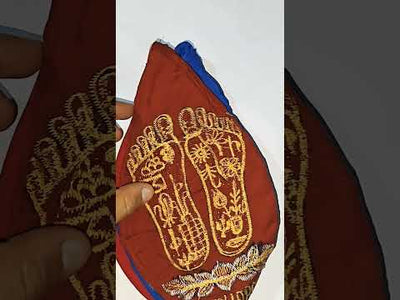 Feet of Sri Vishnu embroidered gomukhi japamala bags in good quality