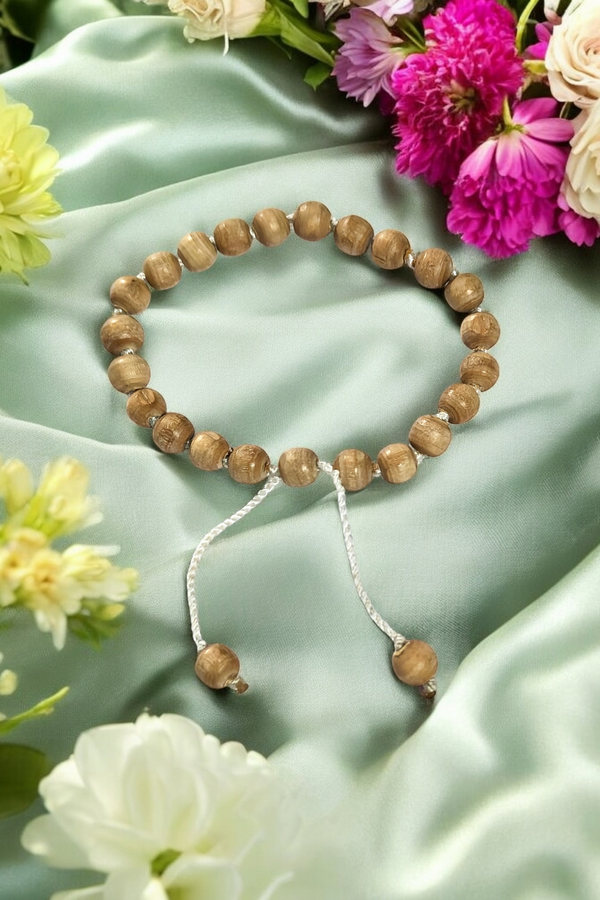 Fully adjustable Tulsi beads bracelet of premium quality