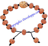 Rudraksha 7 mukhi and 2 mukhi Rudraksha combination bracelet with glass spacers