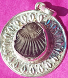 Shaligram Sudarshan Shila pendant in Silver - Design 2 - Devshoppe