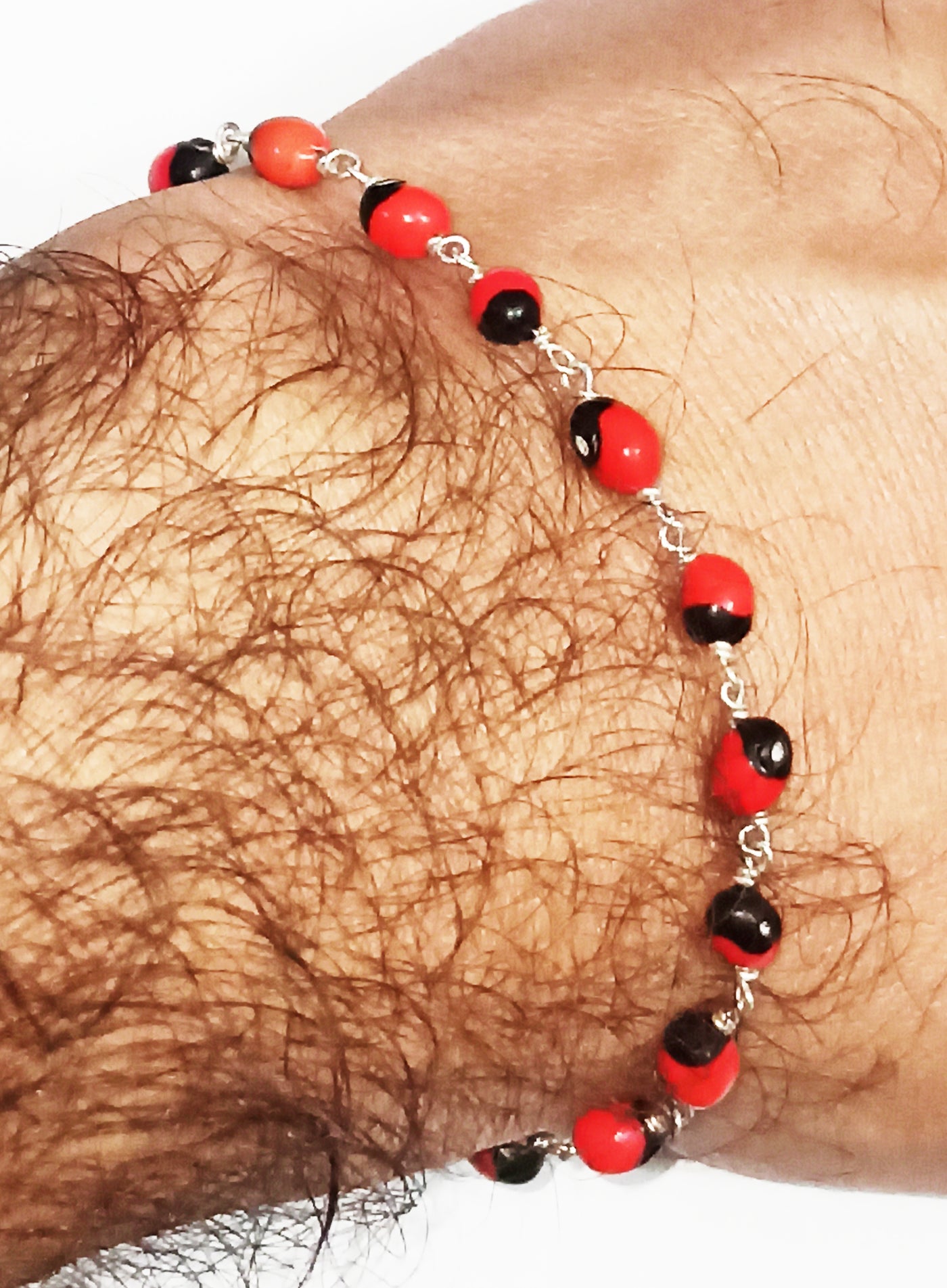 Red Chirmi Bracelet in pure Silver - Devshoppe