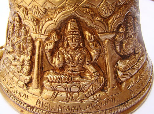 Ashtalakshmi (Ashta Laxmi) Temple bell in brass - Devshoppe