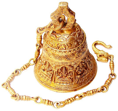 Ashtalakshmi (Ashta Laxmi) Temple bell in brass - Devshoppe