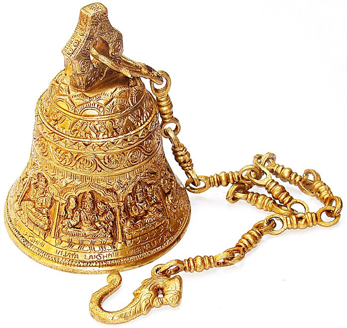 Ashtalakshmi (Ashta Laxmi) Temple bell in brass - Devshoppe