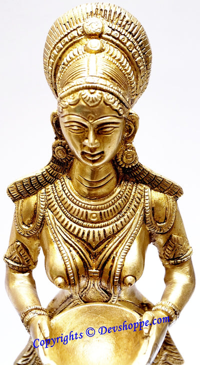 Deeplakshmi (Deep Lakshmi) statue pair in brass  -Large size - Devshoppe