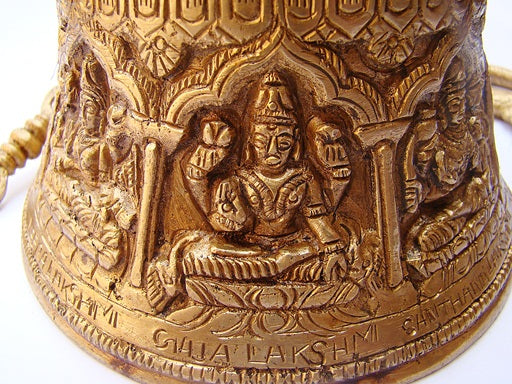 Ashtalakshmi (Ashta Laxmi) Temple bell in brass - Devshoppe