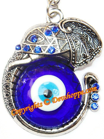 Beautiful Ganesha keychain with evil eye - Devshoppe