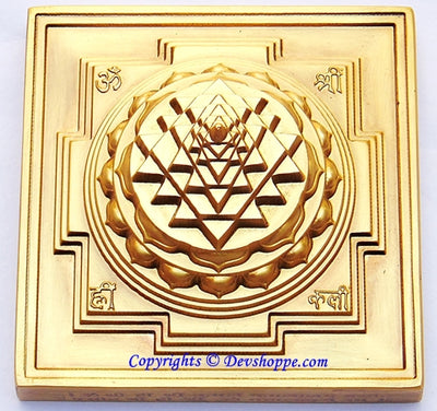 Brass 3D Shree Yantra Maha Meru – Hollow from inside , Single piece , no joints , no screws - Devshoppe