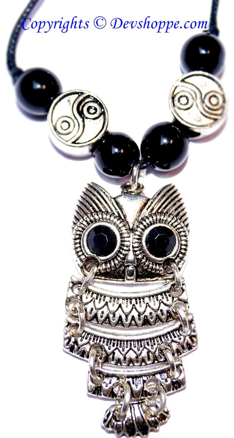 Classic Large Vintage Owl Pendant - Vahana of Maa Lakshmi - Devshoppe