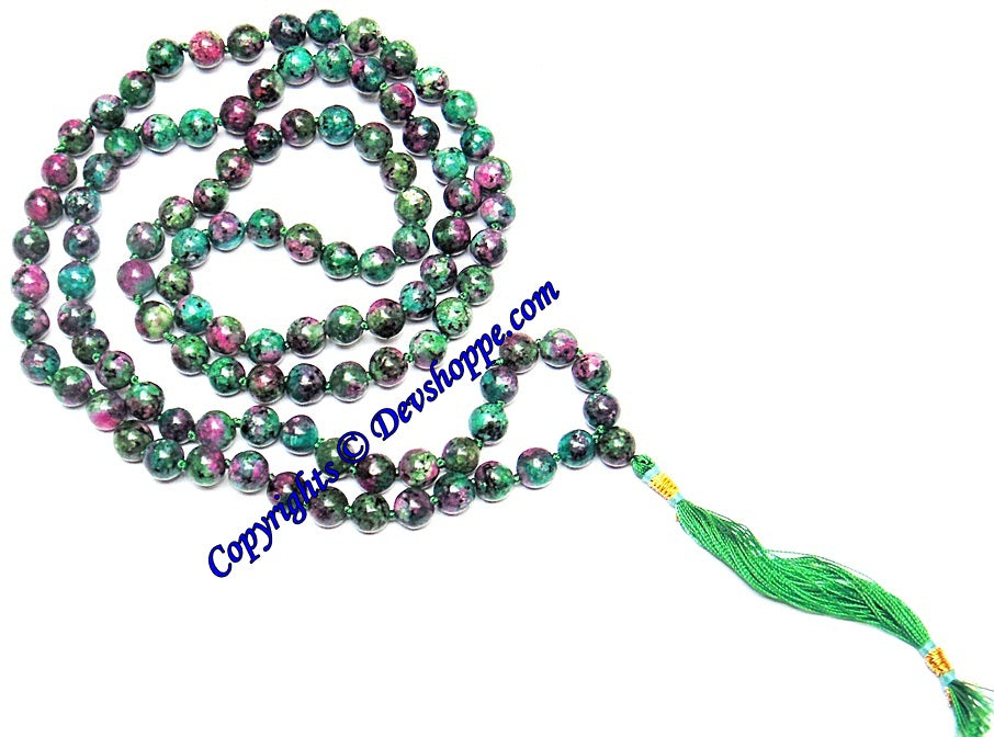 Ruby Zoisite beads mala of Premium quality - Devshoppe