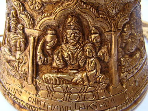 Ashtalakshmi (Ashta Laxmi) Temple bell in brass - Devshoppe