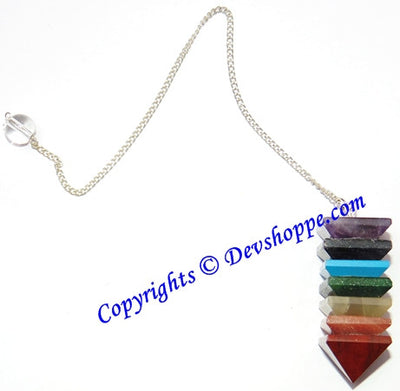 Seven Chakra Pyramid Pendulum Dowser (Multi stone Healing Dowsing Pendulum) - Devshoppe