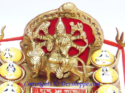 Shri Das Mahavidya Yantra Chowki (Ten Mahavidyas) in Brass - Devshoppe