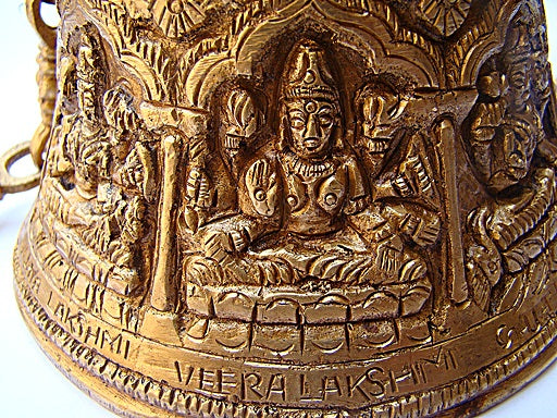 Ashtalakshmi (Ashta Laxmi) Temple bell in brass - Devshoppe