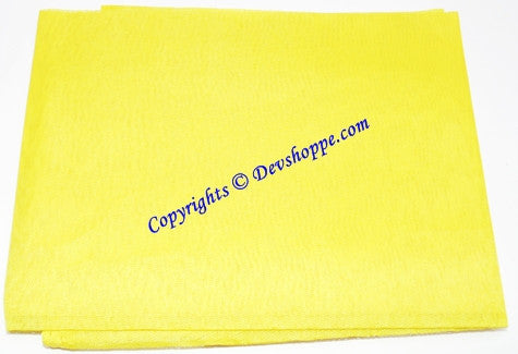 Yellow color cloth for altar/puja - Normal quality , 1.25 mts - Devshoppe