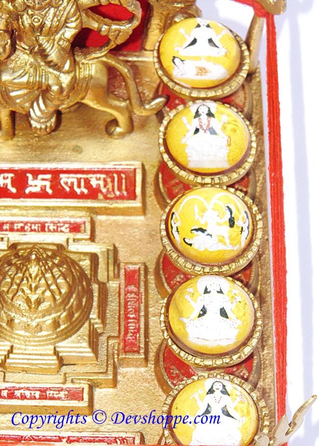 Shri Das Mahavidya Yantra Chowki (Ten Mahavidyas) in Brass - Devshoppe