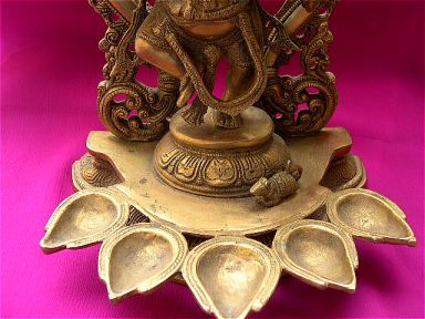 Brass Deepak Ganesha idol - Devshoppe