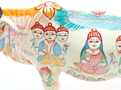 Kamdhenu (Kamadhenu) with calf - the wish fulfilling cow raisin idol - Devshoppe