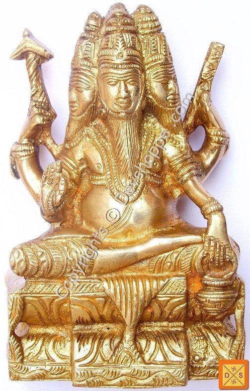 Lord Brahma brass idol - Devshoppe