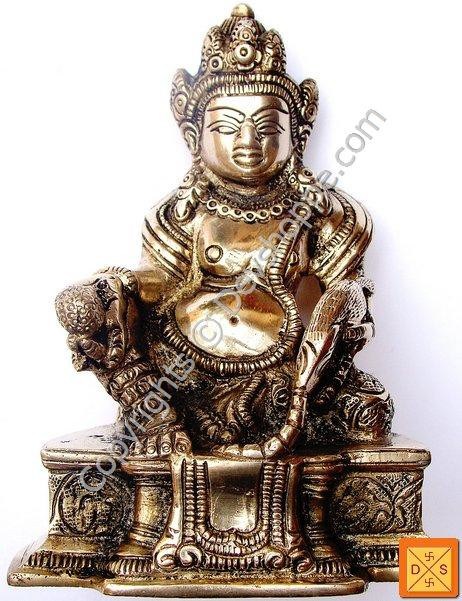 Lord Kubera idol in mixed metal alloy - Devshoppe