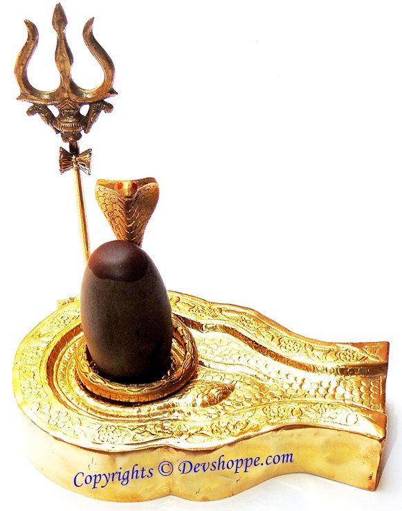 Mahakal (Mahakaal)  lingam replica jalheri with Narmadeshwar linga - Devshoppe