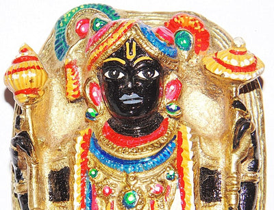 Very Beautiful hand painted Sri Dwarkadhish idol (Dwarkadhish) brass idol - Devshoppe