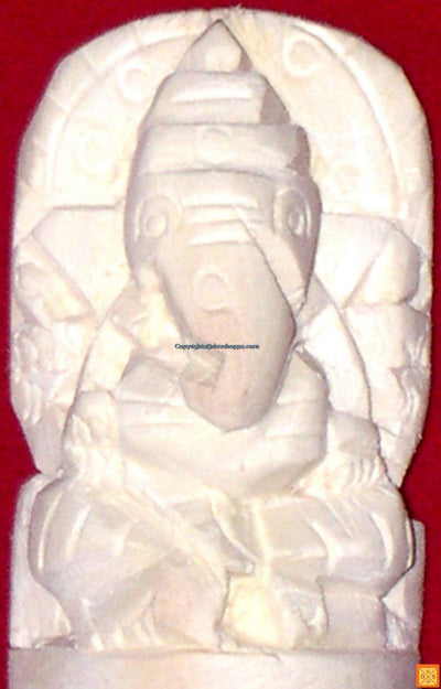 Carved Swetark Ganapati from Madar Root - Devshoppe