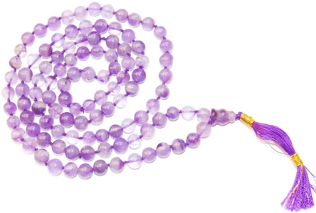 Amethyst mala for peace ( light purple )  7 mm beads - Premium Quality - Devshoppe