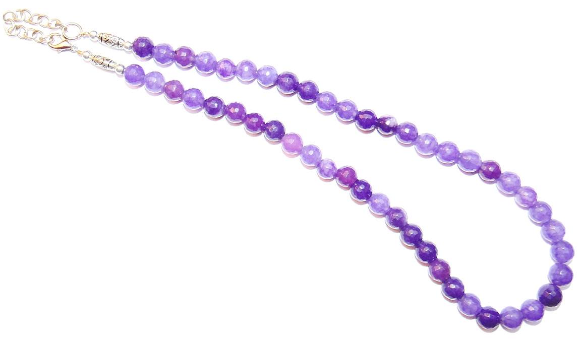 Amethyst necklace made from high quality faceted beads - Devshoppe