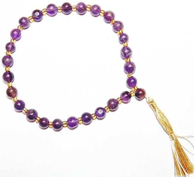 Amethyst Wrist mala of 27+1 beads - Devshoppe