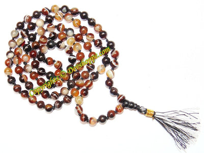 Bulls eye Agate (Hakik / akik) mala to get rid of excessive fear - Devshoppe