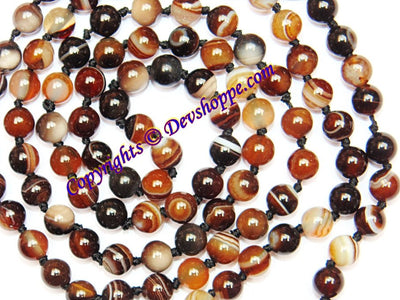 Bulls eye Agate (Hakik / akik) mala to get rid of excessive fear - Devshoppe