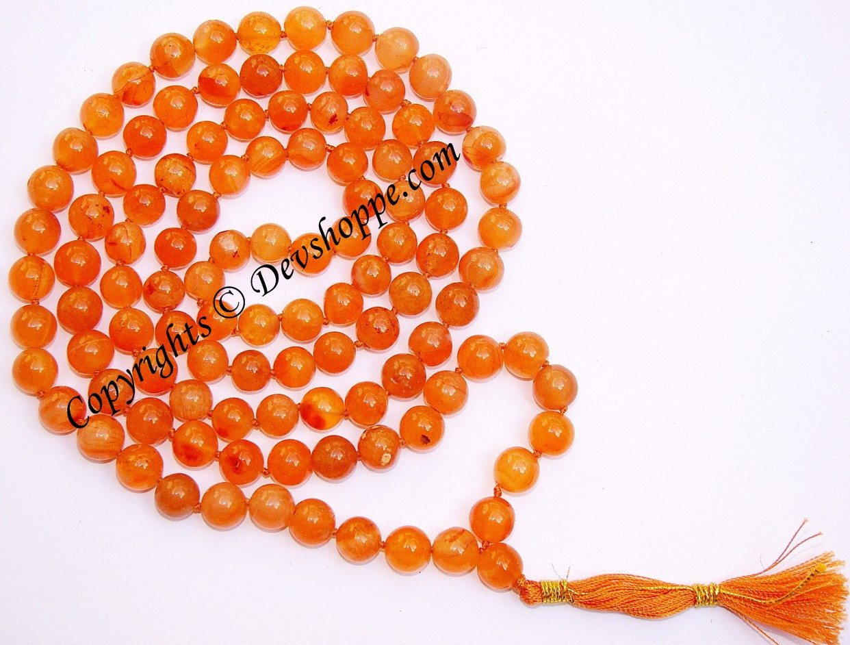 Carnelian mala for goodluck, comfort and protection - Devshoppe