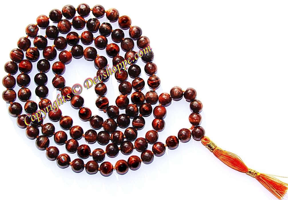 Red Tiger eye mala - Money charm - Devshoppe