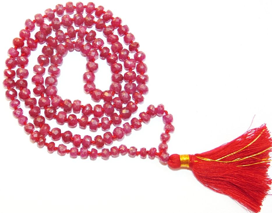 Ruby mala 108+1 beads for Surya - Devshoppe