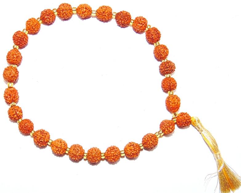 Rudraksha 9 mm sized beads Wrist mala 27+ 1 beads - Devshoppe