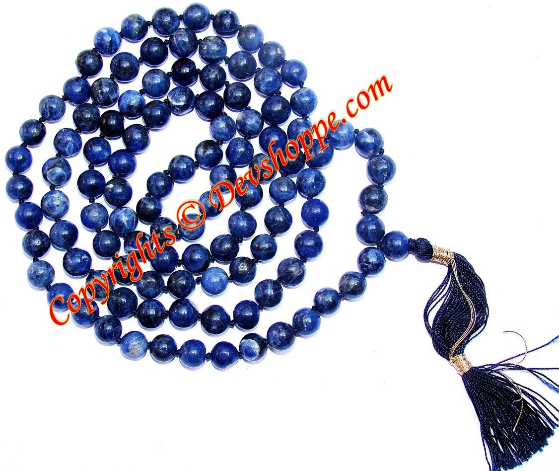 Sodalite mala to get protecion against radiations and negative energies - Devshoppe