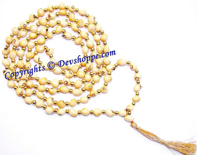 White Chirmi mala for Success in Sadhana and Higher education - Devshoppe