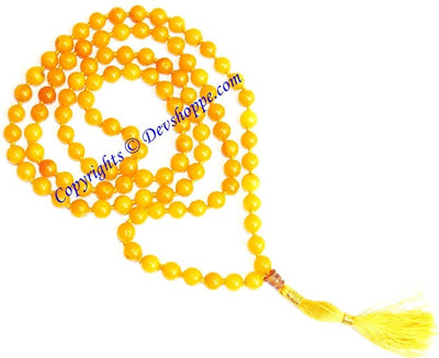 Yellow Jade mala for joy and happiness - Devshoppe