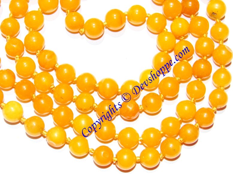 Yellow Jade mala for joy and happiness - Devshoppe