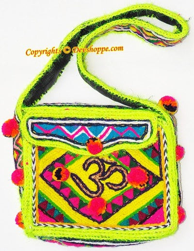 Aum (Om) woolen Shoulder (jhola) bag ~ Design 3 - Devshoppe