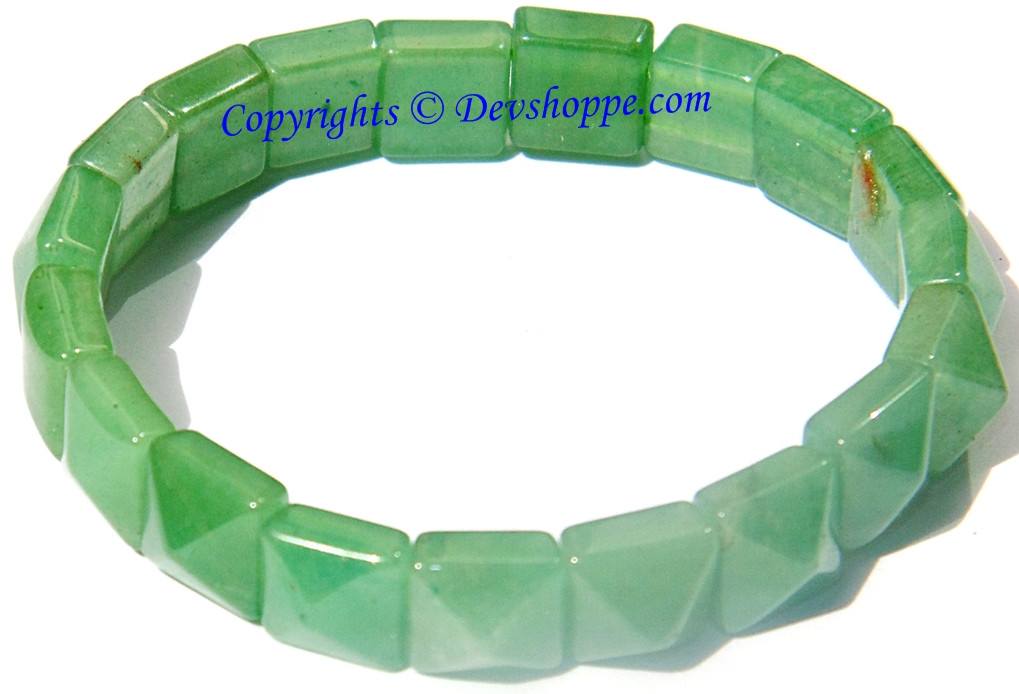 Green Jade bracelet of Pyramid shaped beads - Devshoppe