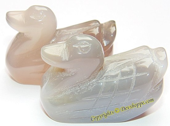 Grey Agate Mandarin ducks pair for Love and romance - Devshoppe