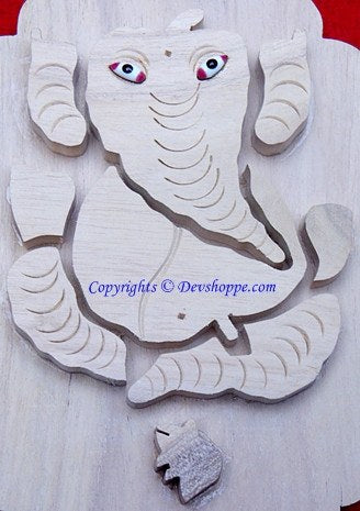 Auspicious Vastu Ganesha (Ganpati) carved from sacred Shriparni wood - Devshoppe