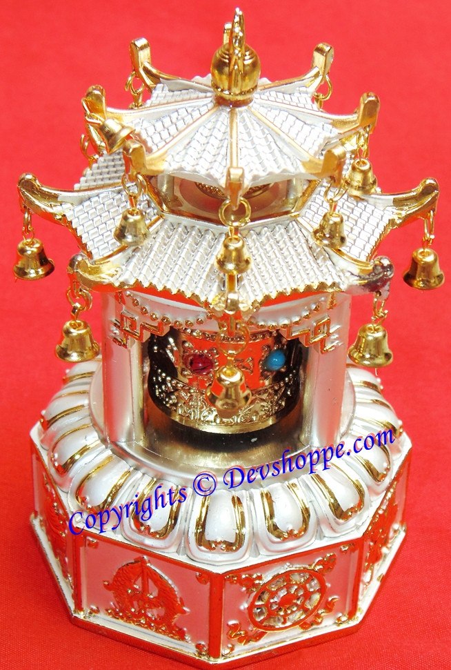 Solar Powered Pagoda style Tibetan Prayer wheel with Mantra chanting - Devshoppe