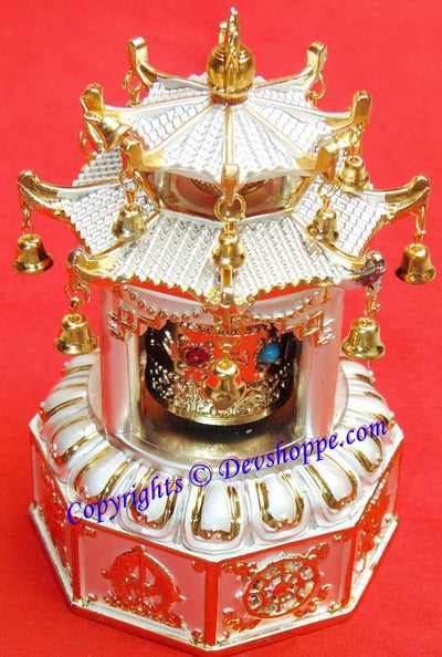 Solar Powered Pagoda style Tibetan Prayer wheel with Mantra chanting - Devshoppe