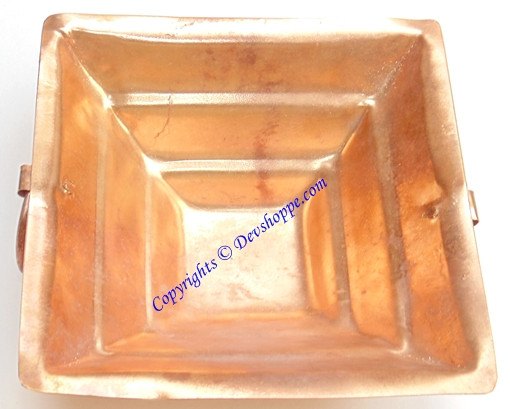 Pure copper Havan kund for Agnihotra or Pooja 15 cms x 15 cms - Devshoppe